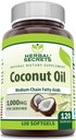 Bylinné tajemství Kokosový olej 1000 Mg 120 Softgels Dodatek 124; Non- GMO 124; Gluten zdarma 124; Made in USA