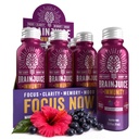 BrainJuice Brain and Imunity Support Shot, Gluten Free Supplement Pants for Energy, Focus, Imunity with Vitamin D, C B, Alpha GPC & Organic Ginger Root, Huckleberry Hibiscus, 2.5 fl oz, 12 Pack