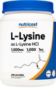 Nutricost L- lysin Powder 1KG (2,2lbs) - čistý L- lysin, Non- GMO, bez glutenu