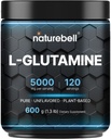NatureBell L-glutamin prášek Gut zdraví 124; 600 Grams, 5000mg per Serving, 100% čisté -Neochucené -Vegan glutamin prášek pro příspěvek recovery, imunitní podpora -120 Služeb