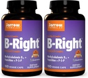 Jarrow Vibras BRight - 100 Veggie Caps, balení po 2 - Low- Odor vitamin B- Complex Formule - Energy & Metabolismus Podpora - Podporuje mozek, srdce a kardiovaskulární zdraví - 100 Počet (Balení po 2)
