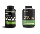 Optimum Nutrition Instantized BCAA Kapsle, Keto Friendly Branched Chain Essential Amino Acids (400 Počet) s mikronizovaný kreatin monohydrát prášek, bez příchutí (120 Služeb) - Bundle Pack