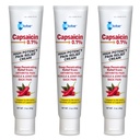 Globe (3 Pack) Capsaicin 0, 1% High potency Pain Relief Cream, Nevoňavý (2 oz) Deep penetrating Relief from: Artritis, Muscle, Joint and Back Pain