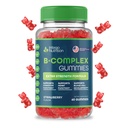 Vitamin B Complex Gummies pro dospělé, B Complex Vitamin Supplement pro ženy a muže, B Vitamíny Complex Gummies for Energy and Brain Health, Natural Strawberry Flavor, 60 Počet