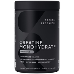 Sport Research Creatine Monohydrát - Získejte Lean Sval, Zlepšete výkon a sílu a podporu cvičení Recovery * - 5 g Mikronizované Creatine - 17.64 oz