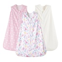 PHF 3 Pack teplé mikro-rouno dítě spánek pytel 6-12 měsíců, Měkké dítě nosící přikrývka, 2-Way Zipper spací tašky, Pohodlné Toddler spací pytel pro dívky, střední velikost, motýl
