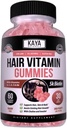 Kaya Naturals Vlasy Růst Gummies - Biotin 5000mcg Vitamíny pro zdravé vlasy, kůže a nehty - Doplněk pro ženy nebo muže - 60 Hrabě - Borůvkový Flavor