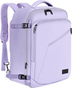 MATEIN Pokračovat v batohu pro ženy, 40L Heavy Duty Travel Backpack Letadlo schválené, rozšiřitelné jednoduché módní Daypack, Časté cestovní dárky, Light Purple