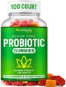 Probiotické gumy pro dospělé a děti Max síla 5 miliard CFU 124; Organic Sugar Free Gummies pro stravovací zdraví 124; 100 Count Vegan gluten Free Chewable Probiotika Gummies pro muže ženy a děti