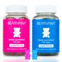 BEARVANA Top & Peach Support Combo Pack Gummies for Women CLAS124; 9 Bylinné extrakty včetně Fenugreek, Maca & Fennel CLAS124; Essential Vitamins CLAS124; Berry Flavor CLAS124; 2- Pack (120 Gummies)