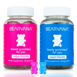 BEARVANA Top & Peach Support Combo Pack Gummies for Women CLAS124; 9 Bylinné extrakty včetně Fenugreek, Maca & Fennel CLAS124; Essential Vitamins CLAS124; Berry Flavor CLAS124; 2- Pack (120 Gummies)