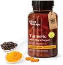 Plant Therapy Turmeric Black Pepper Doplněk Kapsle vyráběné v USA 4 měsíce Dodávky podporuje společné a svalové zdraví doplňky pro ženy a muže 120 Vegetariánské kapsle