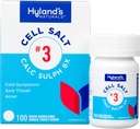 Hylandská buněčná sůl č. 3 Calc Sulph 6X tablety, studená úleva, přírodní homeopatická úleva nachlazení, Sore Throat, Acne, Rychlé rozpuštění tablety, 100 Počet
