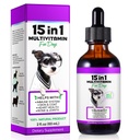 Pes Multivitamin Liquid - 15 v 1 Pes Vitamíny Multivitamin, Podpora kůže & Coat, srdce, kosti a společné zdraví, Pet Vitamíny a doplňky (2 Fl Oz)