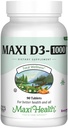 Maxi Health Vitamin D3 1000 IU Dietní dodatek - Snadno polykat - Odorless & Bezchuť - Podporuje absorpci vápníku, imunitní zdraví a zdraví kostí u dospělých žen a mužů - 90 Tablet