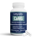 LongJuvity vápník Alpha- Ketoglutarát Time Release AKG dodatek (1,000mg per Serving) - Gut Heath, Bone Health, Anti Aging & Longevity - Nezávisle Lab Tested (60 Enteric Coated Capsules)
