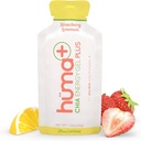 Huma Plus (Double Electrolytes) - Chia Energy Gel, Strawberry Lemonade, 24 Gels, 25mg Caffeine - Somech Friendly, Real Food Energy Gels
