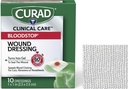 CURAD BloodStop ® Wound Dressing 124; 1 "x 1" CURAD 124; Hemostatická gáza pomáhá zastavit krvácení rychle 124; Pro řezy, abraze nebo Nosebleeds 124; 10 Počet