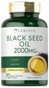 Carlyle Black Seed Oil Softgel Kapsle 124; 2000mg Dublinum 124; 70 Pilulky 124; pro ženy & Muži 124; Non- GMO, gluten zdarma bylinný dodatek