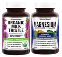 FarmHaven Milk Thistle Kapsle & Magnesium Glycinate & Malate Complex w / Vitamin D3