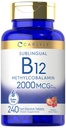 Carlyle B12 Vitamin 2000 mcg colum124; 240 Fast Disolution Tablet CLAS124; Sublingual Methylkobalamin CLAS124; Berry Flavor CLAS124; Vegetarian, Non- GMO & Gluten zdarma dodatek