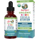 MaryRuth Organics Děti Brain doplňky pro paměť a soustředění, USDA Organic Kaps s Ginkgo Biloba, Rhodiola Root & Licorice Root, Focus & Attention, klid, Vegan, Non- GMO, gluten zdarma, 30 Služeb