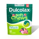Dulcolax Saline Laxative Soft Chews, Gentle Constolly Relief, Mixed Berry Flavor, Hydroxid hořečnatý 1200 mg, 60