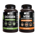PURE Original INGREDIENTS Diosmin a MSM Bundle, 365 Kapsle Každá, Ne hořčík nebo rýžové plnidla, Vždy čisté