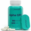 Alpha GPC Choline dodatek 600mg - 180 Vegetariánské kapsle, Vysoká čistota nootropic pro Daily Energy, 3-Month Supply, Acetylcholin Zdroj pro Cognitive & Mental Clarity, GMP Certified, Made in USA