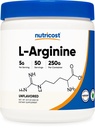 Nutricost L- arginin (250 gramů) - čistý L- arginin prášek - 5000mg per serving; 50 porcí
