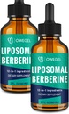 Lipozomální Berberine HCL kapalné kapky - Advanced 12- in-1 Bylinné Formule s Ceylon Skořice, Hořký Melon, Zelený čaj & Více - 4 Fl Oz