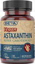 Deva Nutrition Vitamins Astaxanthin 4mg, Vegan, Made from Haematococcus Pluvialis Microalgae, 30 Kapsle, 1- Pack