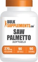 BulkSupplements.com Saw Palmetto Softgels - Saw Palmetto dodatek, Saw Palmetto 270mg - Bylinný dodatek, Gluten zdarma, 1 Softgel per Serving, 90 Počet (balení po 1)