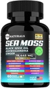 Mos moře s černým semenným olejem, vitaminem C, Ashwagandhou a kurkumou pro imunitní podporu a energii - 60 Veganských kapslí + krabice zdarma