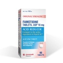 Glenmark Terapeutics Original Strength Famotidin Tablets, 10 mg, Acid Reducer for Heartburn Relief, 90 Count