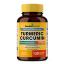 Sandhu Herbals Organic Turmeric Curcumin 120 Kapsle s Bioperine Black Pepper Extract Dodatek 124; 1500mg s 95% Kurkuminoidy 124; Imunitní podpora