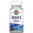 KAL Ultra Vitamin D3 250 mcg (10000 IU), High potency Vitamin D, Absorpce vápníku, Kostní zdraví a imunitní podpora Dodatek, okamžité rozpuštění, Neochucené ActivitMelt, 90 Služeb, 90 Mikro Tablety