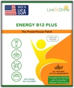 Live To Shine B12 Energy Plus Topical Patch - Podpora energie a zaměření pro ženy a muže - 30denní dodávky - USA Made