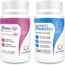 NutraBlast Kyselina boritá Vaginální Suppositors Bundle s Vaginální Probiotika CU124; Podporuje Odor Control CU124; Digestive, UT & Intelligent Health CU124; Promotes Health Intelligent Balance (30 Počet)