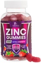 Zinek Gummies 50mg - Kostní kůže a imunitní podpora zdraví Gummy & Premium Antioxidant Žvýkací pro dospělé - Vysoká absorpční vegan, gluten Zinkový doplňky Vitamin - Chutné Berry Flavor - 120 Gummies