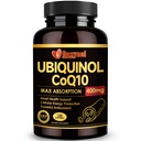 Ubiquinol CoQ10 400mg Softgels s vitaminem E & Omega-3, Max- Absorpční Koenzym Q10, Výkonný antioxidant, Podporuje srdeční zdraví & Energy- Production, 120 Počet, Non- GMO