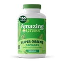 Amazing Grass Greens Blend Superfood Kapsle: Super Green s Organic Spirulina, Chlorella, Beet Root Powder, Digestive Enzymes & Probiotika, 150 Kapsle (Balení květen Vary)