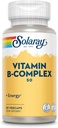 SOLARAY vitamin B Complex 50 mg - Vitaminy z buněčné energie - Metabolismus a nerv Zdravotní podpora s vitaminem B12, Vitamin B1, B6, Niacin, kyselina listová, Biotin a další B vitaminy - Vegan, 50 VegCaps