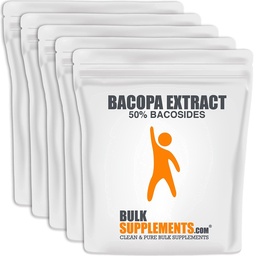 BulkSupplements.com Bacopa Extract Powder - Bacopa Monnieri Dodatek, Bacopa Powder - Bacopa doplňky, Vegan & gluten zdarma, 500 mg na servírování, 5kg (11 liber) (balení 5)