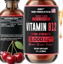 HERBIFIY vitamin B12 Methylované multivitaminové energetické doplňky pro ženy a muže - tekuté B12 vitaminy 5000 Mcg methylkobalamin - Energetická podpora a imunitní zdraví tekutý vitamin 2 Oz