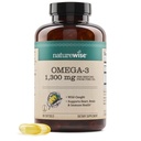 NatureWise Ultra Omega 3 Fish Oil 2200 mg - Triglyceridová forma - Lemon Flavor - Wild- Catched Fish Oil + EPA & DHA - Podporuje zdraví mozku a srdce - Neškodlivý, Non- GMO - 180 Softgels [3-Month Supply]