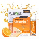 Aurora Nutrascience Liposomální tekutý vitamin C - Zdravý doplněk imunitní podpory pro dospělé, bez cukru, 3000 mg na servírování, Vegan, Gluten Free, Non- GMO - 32 Single Serve Packets, Orange
