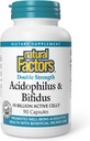 Přírodní faktory - Acidofilus & Bifidus, Promotes Well- Being & Digestive Health, 90 Kapsle