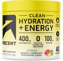Afew Clean Hydration + Energy Electrolytes Powder - 100mg Caffeine, 400mg Electrolytes, No umělé přísady, Citrus 40 Servings