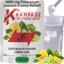 Krampade Original Lemon Lime 4K, 4000 mg Draslík Okamžitá křeč Relief Electrolyte Drink Powder 124; Určeno pro atletiky a Crampers Rum124; 19-Serving Resealable Pouch
